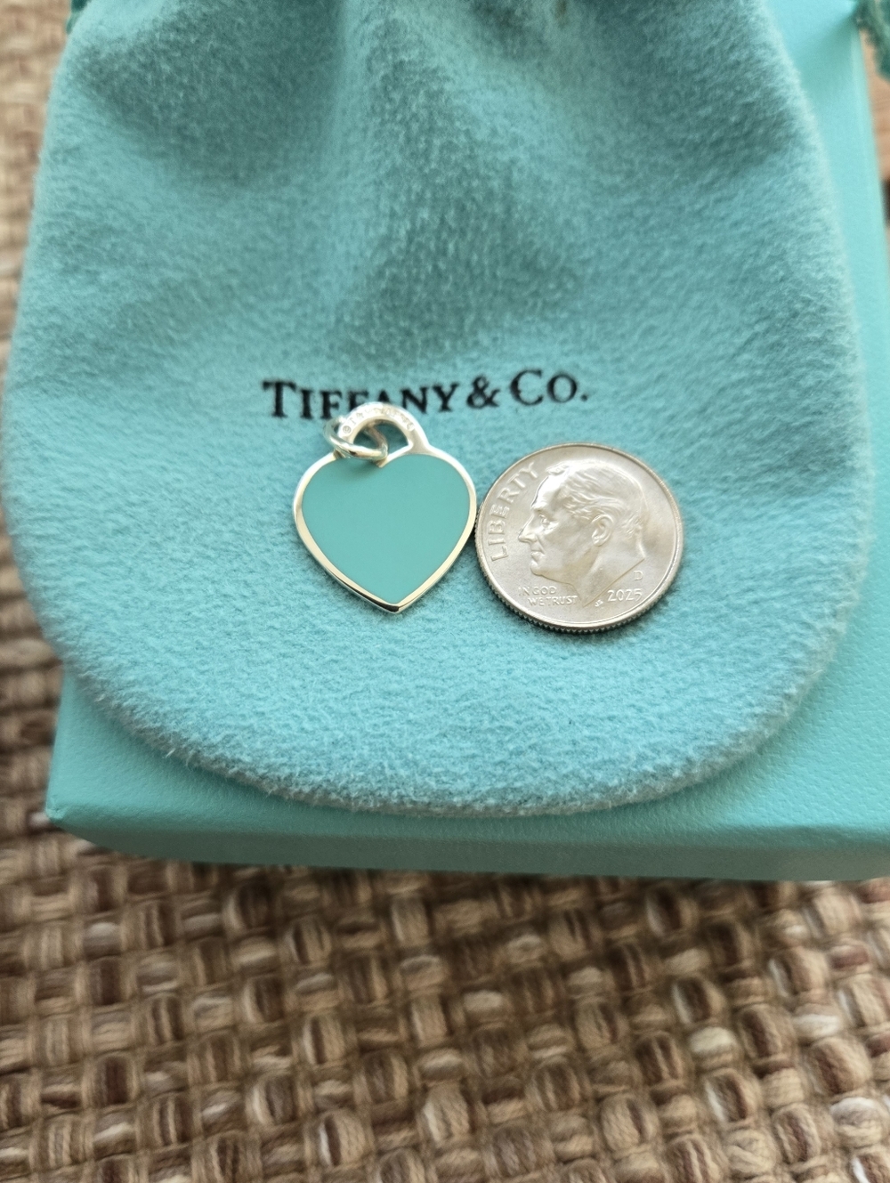 Tiffany & Co Small RTT & Enamel Heart Tag